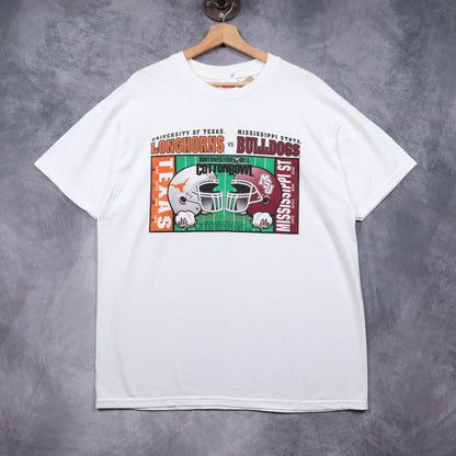 90s White Cotton Bowl Longhorns vs Bulldogs Shirt 5760