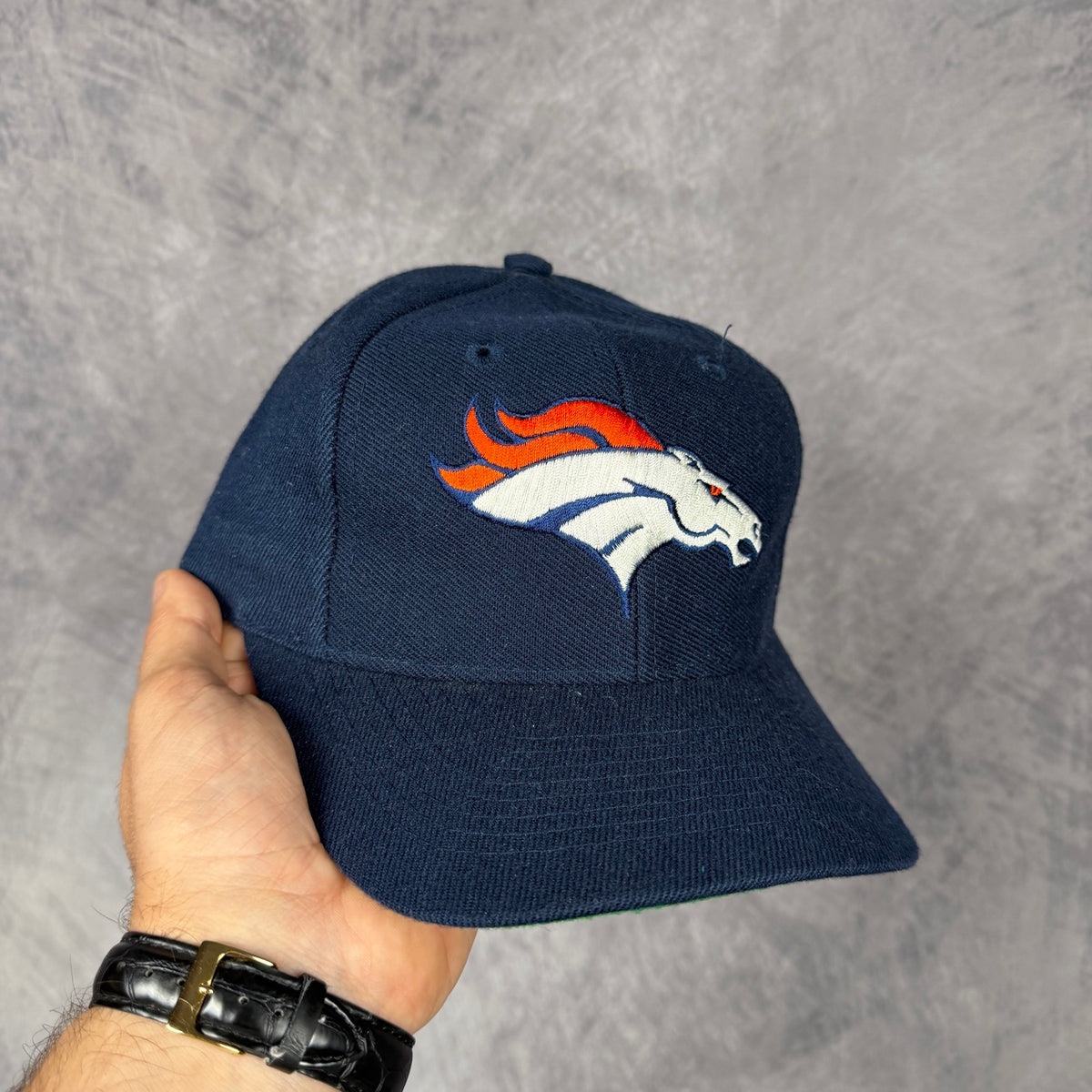 90s Navy Blue Denver Broncos Snapback Hat 6824