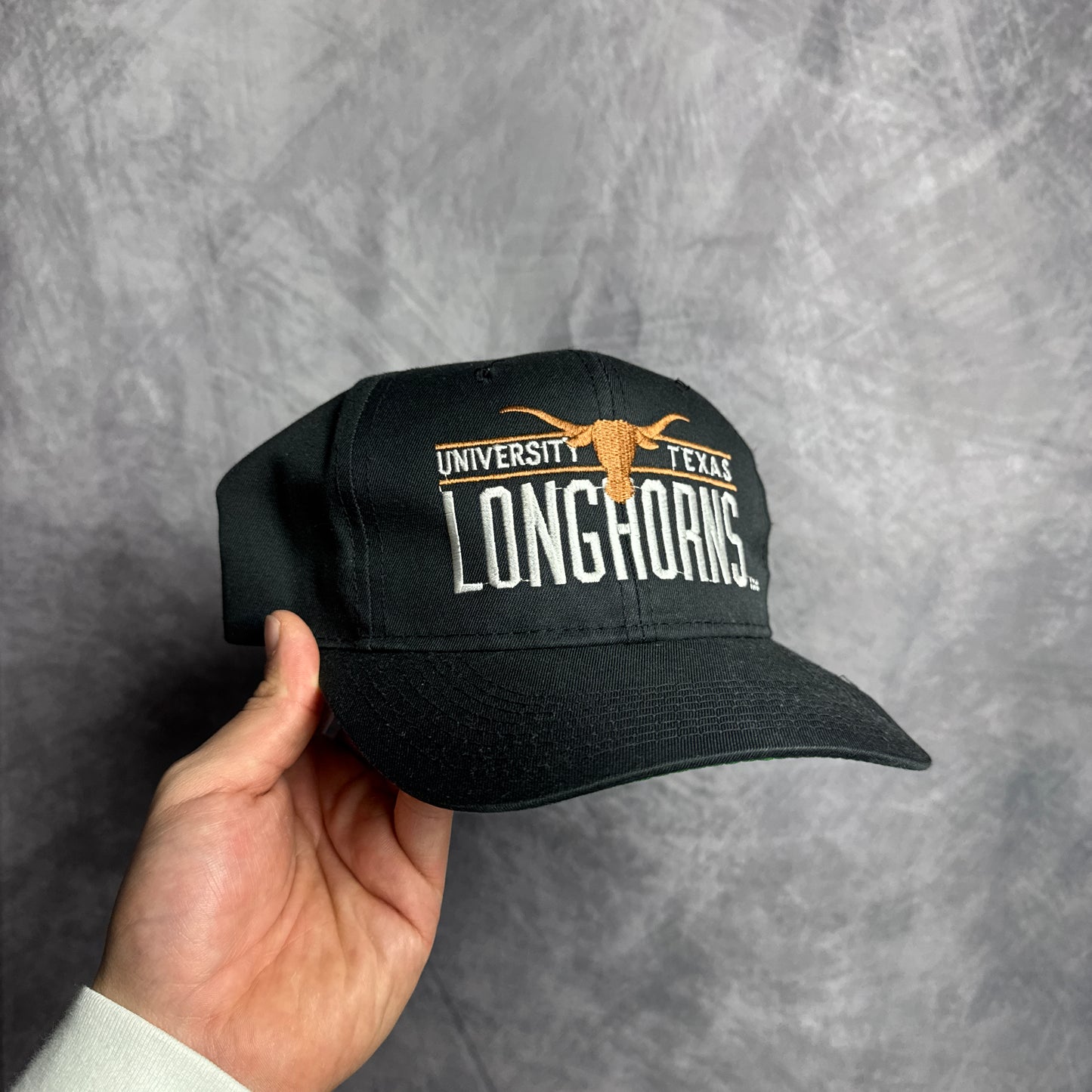 90s Black Texas Longhorns Snapback Hat 4636