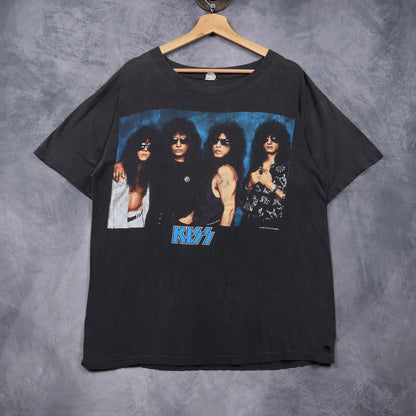 1989 Faded Black KISS Hot In The Shade Shirt 4975