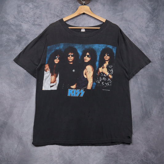 1989 Faded Black KISS Hot In The Shade Shirt 4975