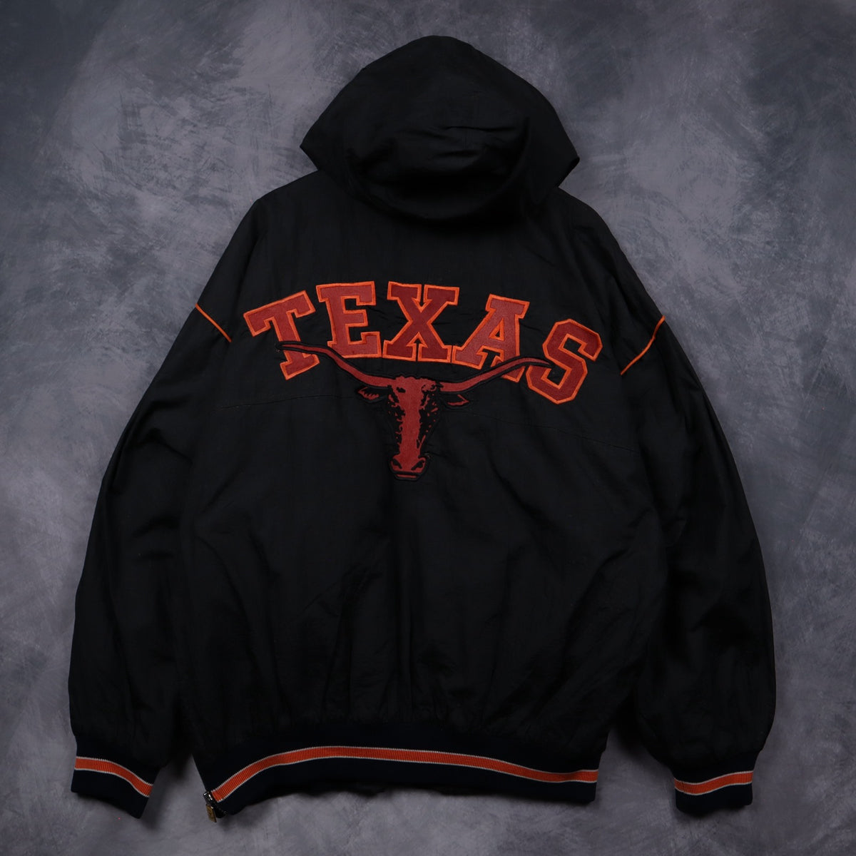90s Black Texas Longhorns Hooded Jacket 5920