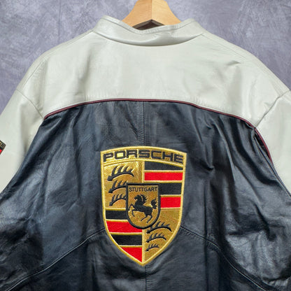90s Black Porsche Leather Jacket 4031