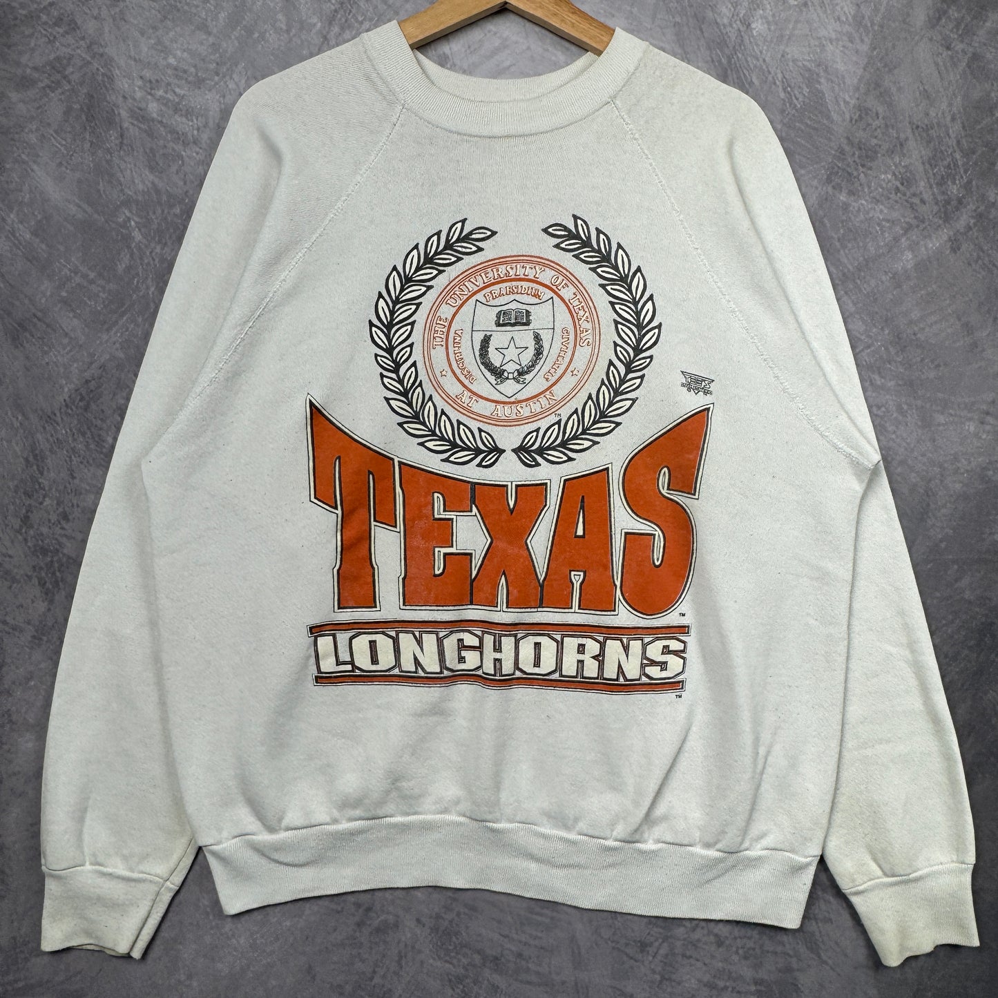 80s White Texas Longhorns Crewneck Sweatshirt 4361