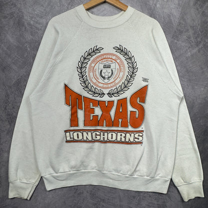 80s White Texas Longhorns Crewneck Sweatshirt 4361