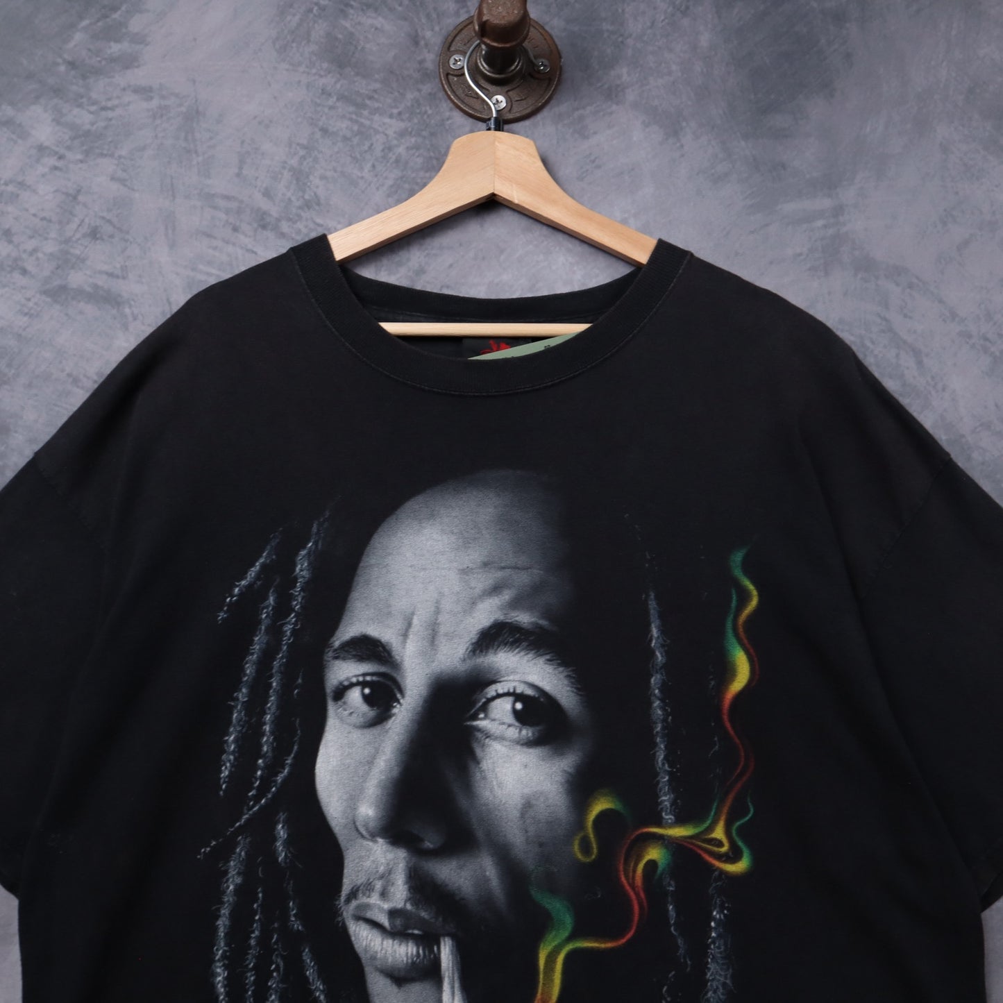 Y2K Black Bob Marley Kaya Big Face Shirt 5330