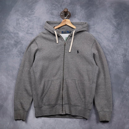 Early 2000s Grey Polo Ralph Lauren Zip Up Hoodie 5492
