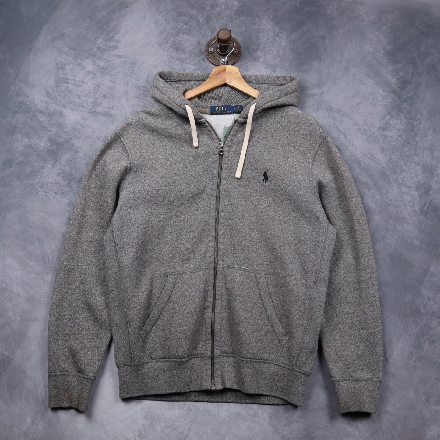 Early 00s Grey Polo Ralph Lauren Zip Up Hoodie 5492