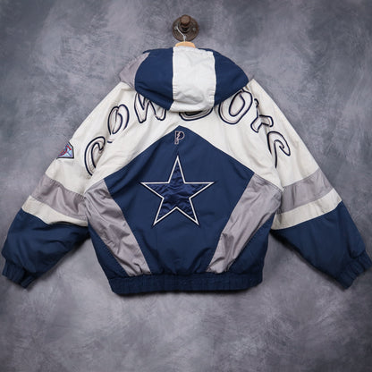 90s Navy Blue Dallas Cowboys Pro Player Hooded Jacket 6516