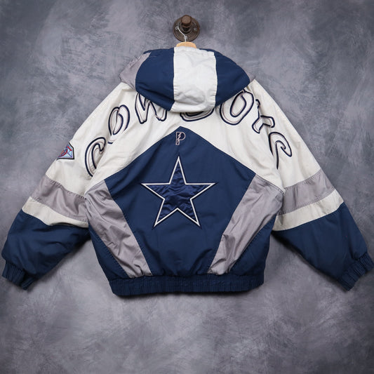 90s Navy Blue Dallas Cowboys Pro Player Hooded Jacket 6516