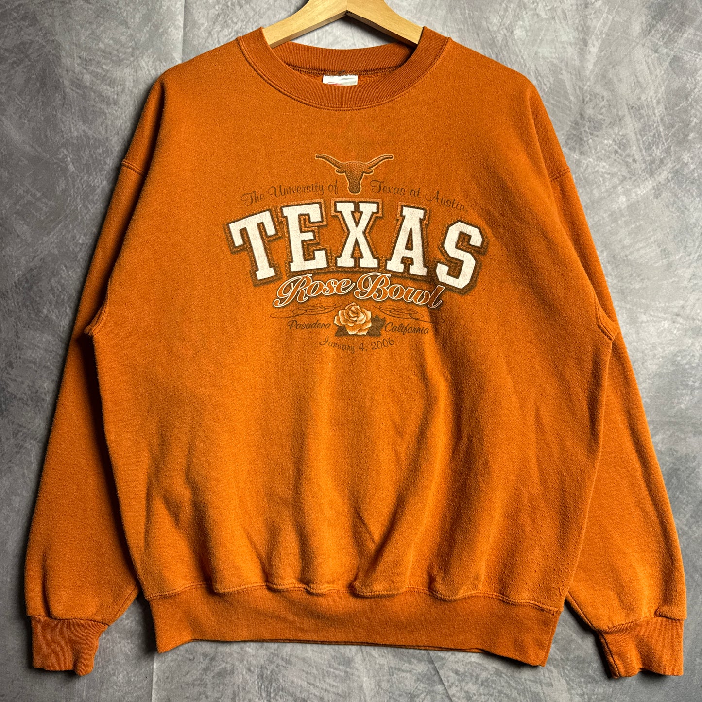 2006 Orange Texas Longhorns Rose Bowl Crewneck Sweatshirt 4438