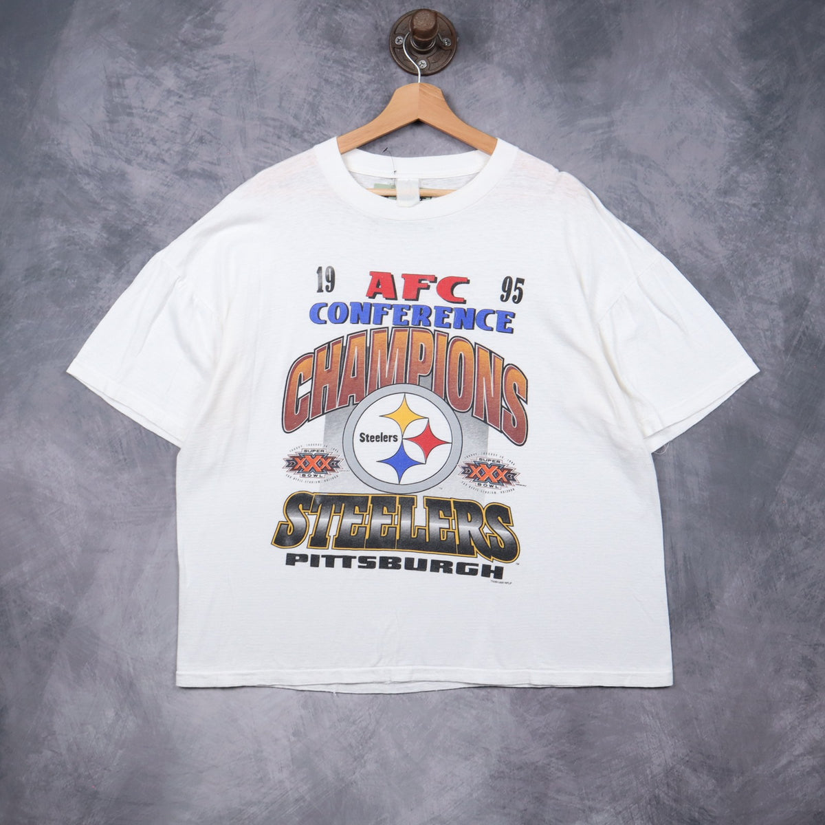 1995 White Pittsburgh Steelers AFC Conference Champions Shirt 6715