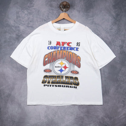 1995 White Pittsburgh Steelers AFC Conference Champions Shirt 6715