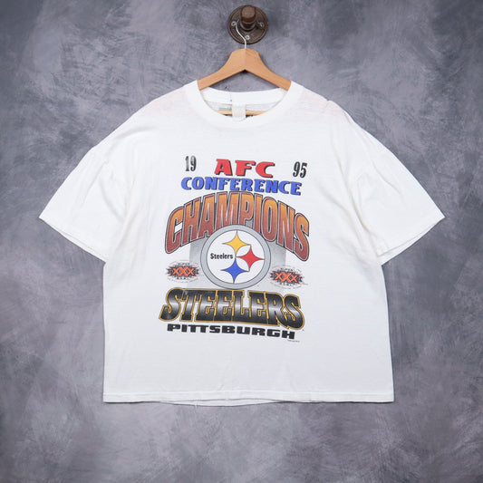 1995 White Pittsburgh Steelers AFC Conference Champions Shirt 6715