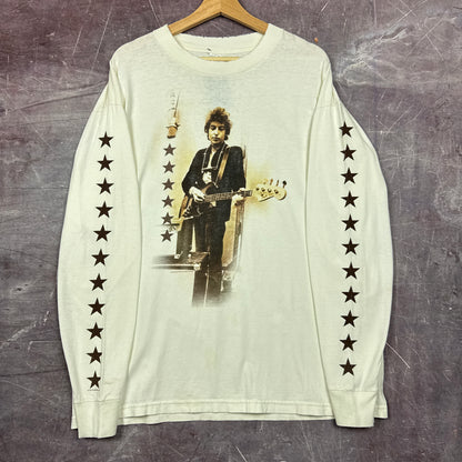 90s White Bob Dylan Star Sleeve Graphic Long Sleeve Shirt XL 2925