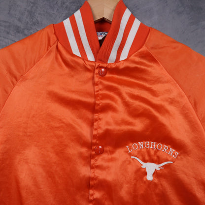 90s Orange Texas Longhorns Satin Bomber Jacket 5906