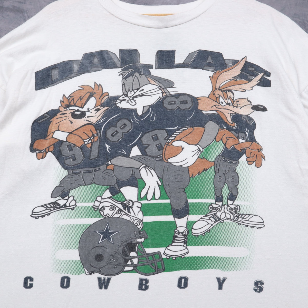 90s White Dallas Cowboys Looney Tunes Shirt 6542