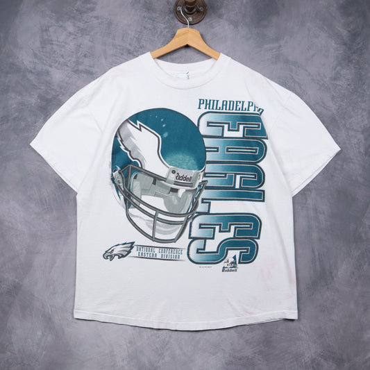 1997 White Philadelphia Eagles Riddell Helmet Shirt 6646