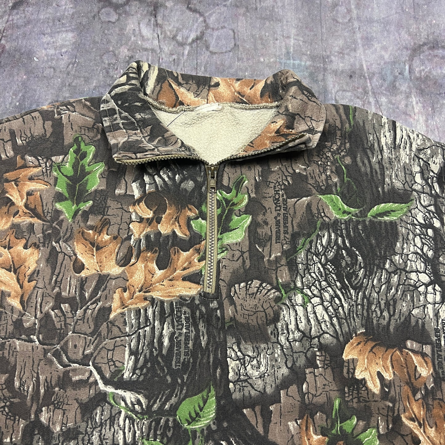 90s RealTree Camo Jerzees Quarter Zip Sweatshirt XL AQ74