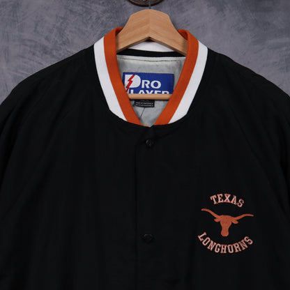 90s Black Texas Longhorns Pro Player Bomber Jacket 5944