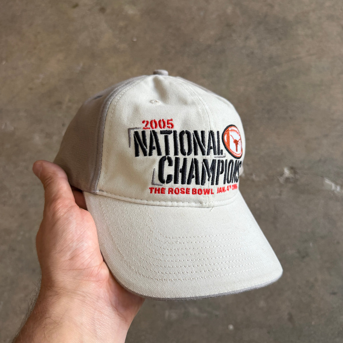 2006 Tan Brown Texas Longhorns National Champions Rose Bowl Hat 5804
