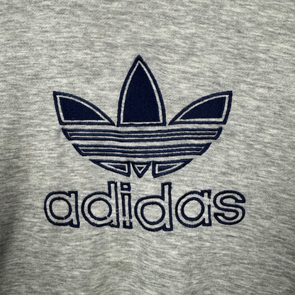 80s Light Gray Adidas Originals Essential Crewneck Sweatshirt M 0044