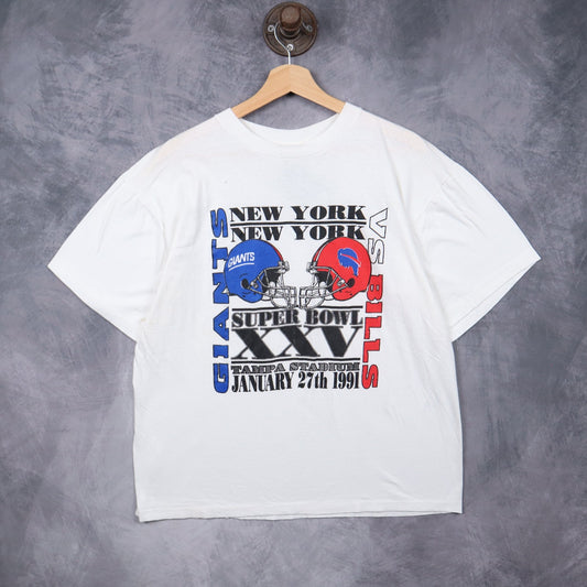 1991 White Super Bowl XXV Giants vs Bills Shirt 6692