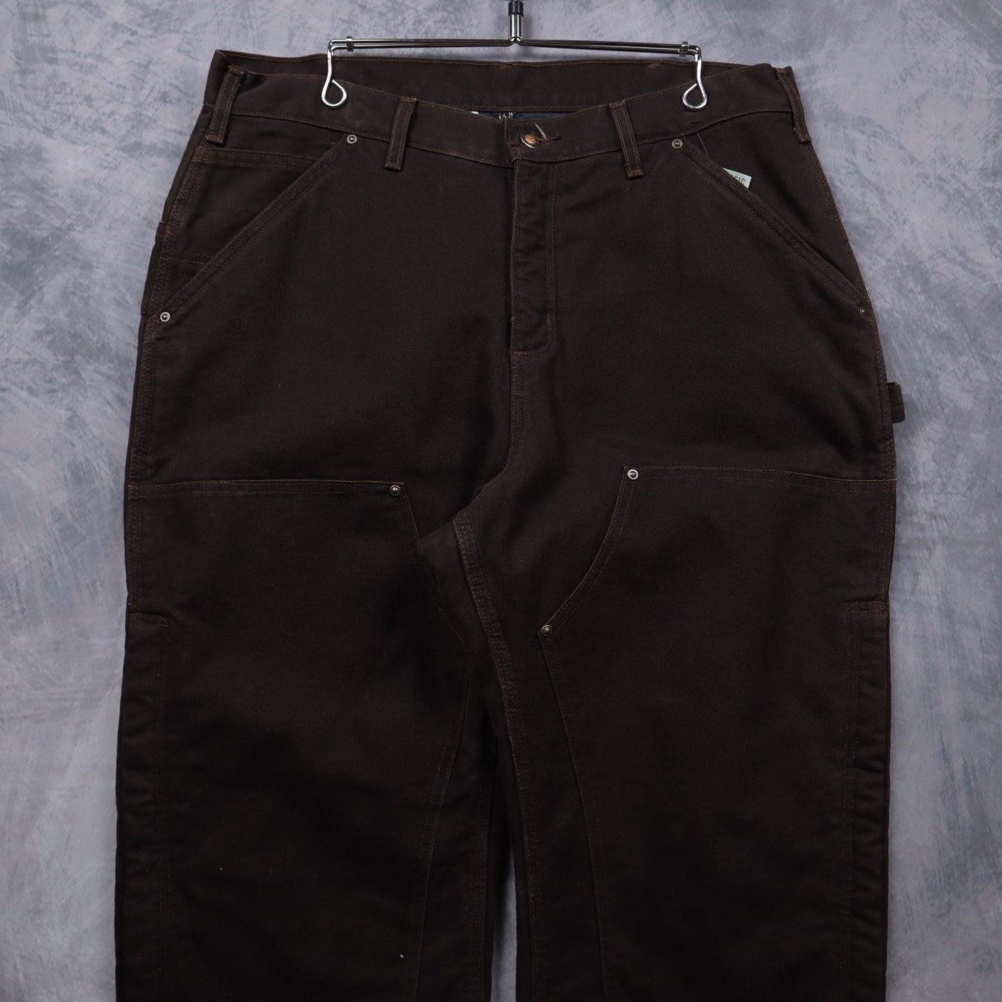 00s Dark Brown Carhartt Quilt Lined Double Knee Carpenter Work Pants 5002