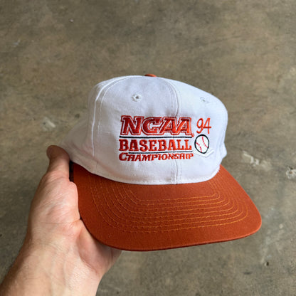 1994 White NCAA Baseball Championship Snapback Hat 5790