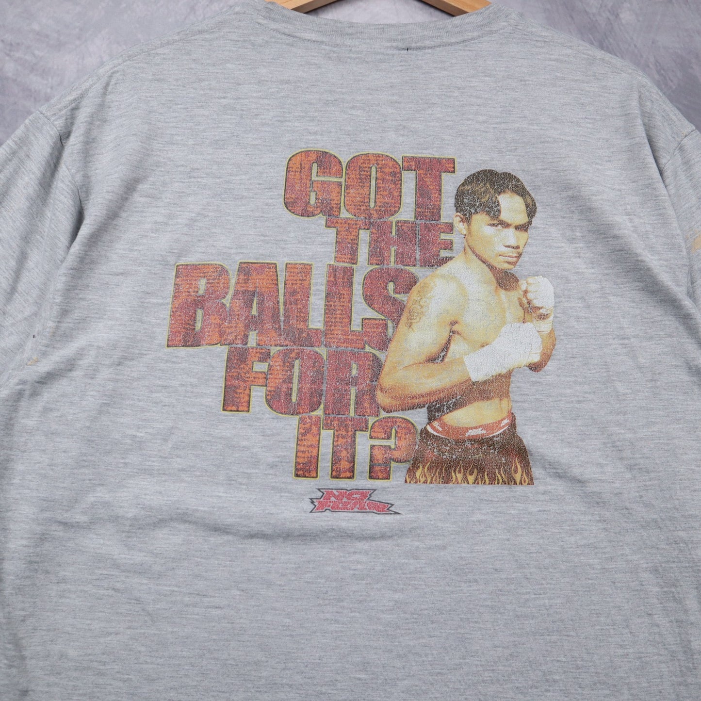 90s Grey No Fear Manny Pacquiao Boxing Shirt 4675