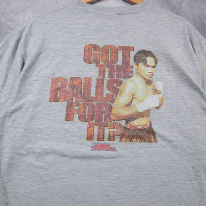 90s Grey No Fear Manny Pacquiao Boxing Shirt 4675