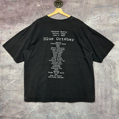 Early 00s Faded Black Argue With A Tree Blue October Art Graphic Shirt XL 0906