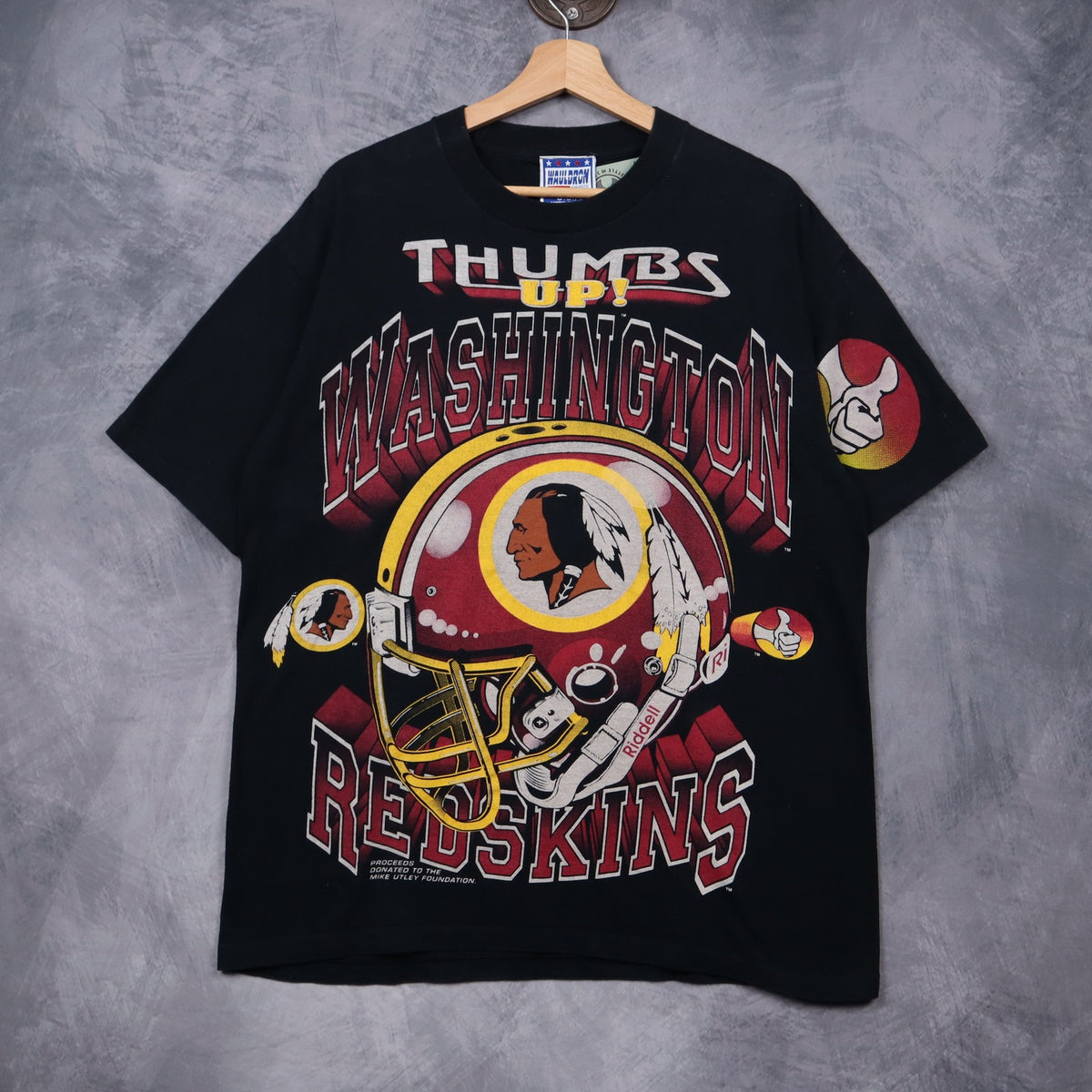 90s Black Washington Redskins Thumbs Up Shirt 6794