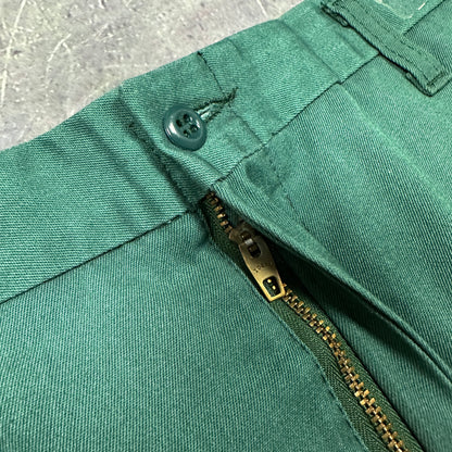 80s Green Cintas Cotton Poly Dickies Style Work Pants 33x28 AI44