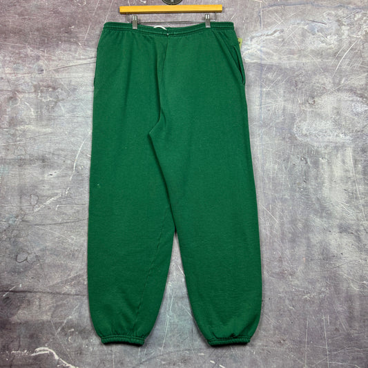 90s Green Hanes Premium Weight Baggy Jogger Sweatpants 36x28 2089