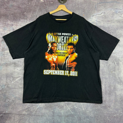 2011 Black Mayweather Ortiz World Welterweight Championship Boxing Graphic Shirt XXL 1120