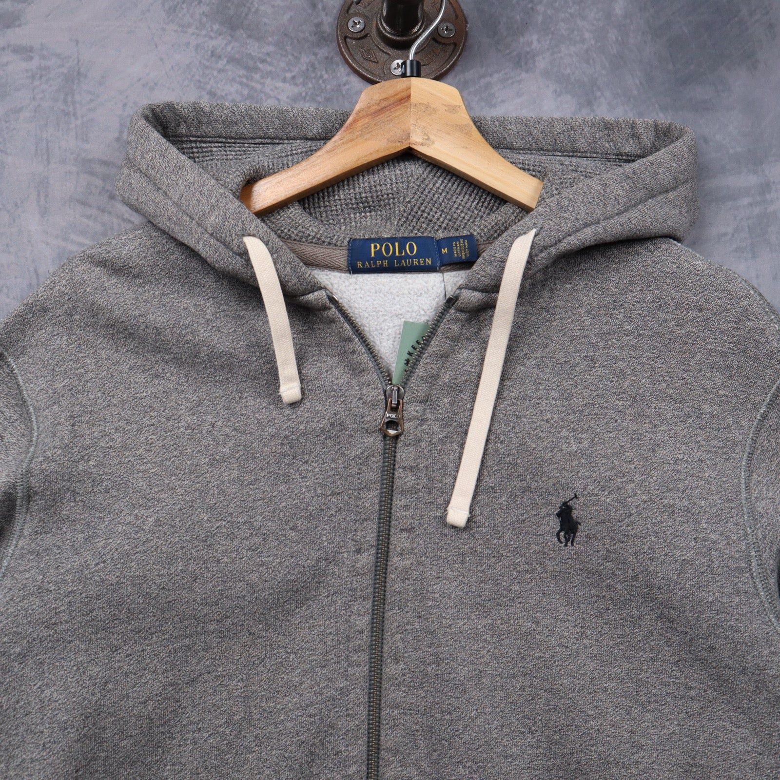 Early 2000s Grey Polo Ralph Lauren Zip Up Hoodie 5492