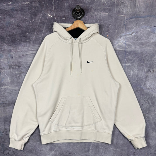 Early 00s Tan Nike Mini Swoosh Essential Logo Hoodie L 0014