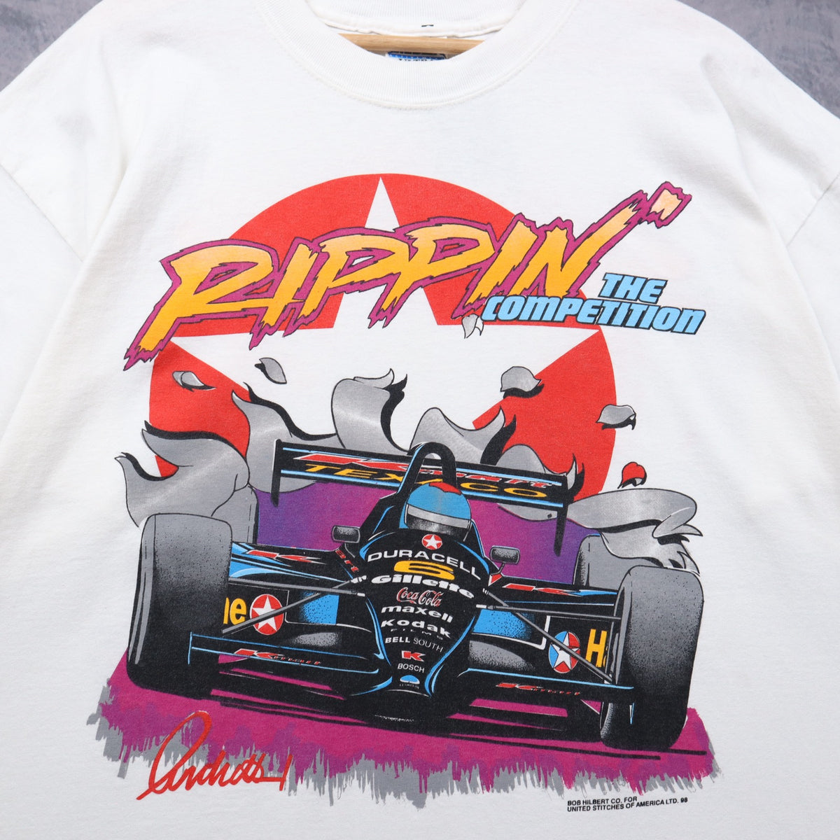 1998 White Rippin' The Competition Racing Shirt 7253