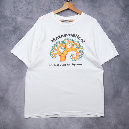 Early 2000s White Mathematics "It's Not Just For Squares" MAA Shirt 4659