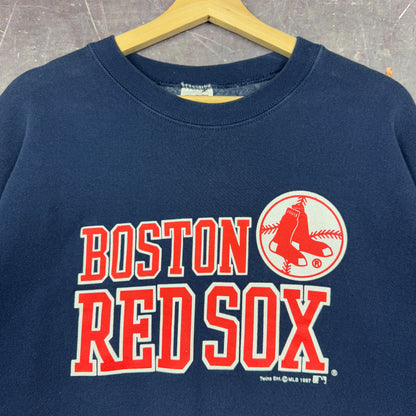 1997 Navy Blue Boston Red Sox Baseball Graphic Crewneck Sweatshirt L 1224