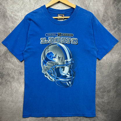 90s Blue Detroit Lions Shirt 4249