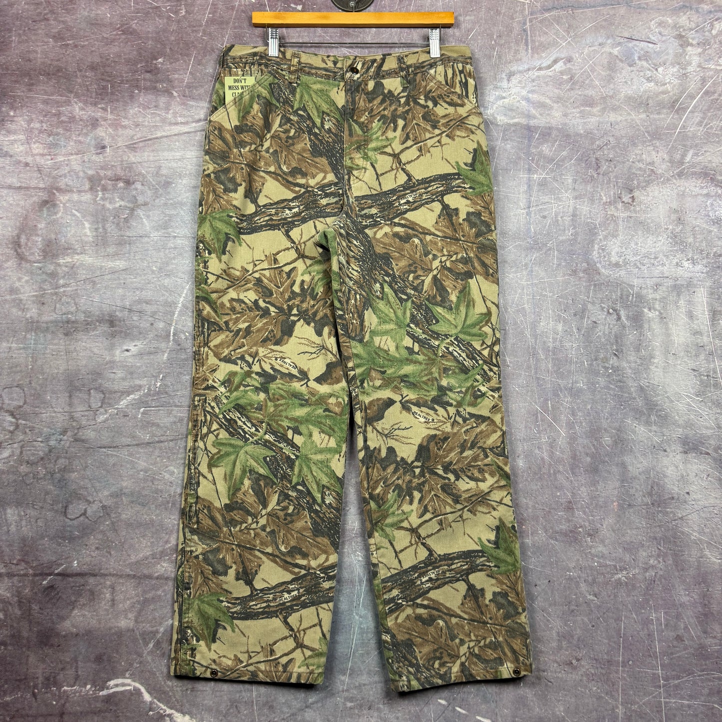 90s RealTree Camo Duxbak Thermal Lined Work Pants 35x30.5 2204