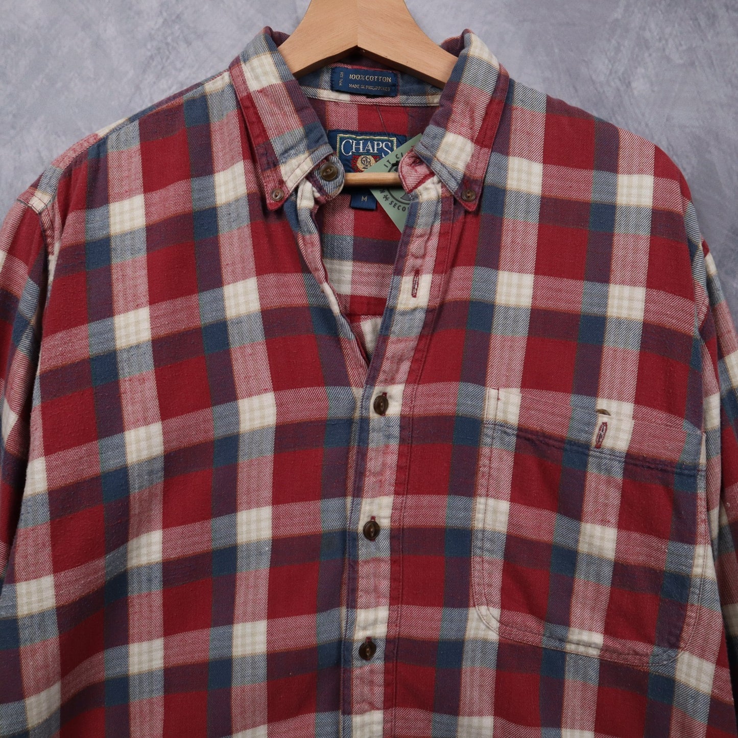 90s Red Chaps Ralph Lauren Plaid Flannel Shirt 4704