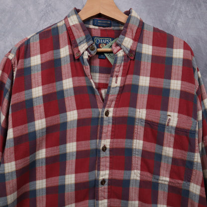90s Red Chaps Ralph Lauren Plaid Flannel Shirt 4704