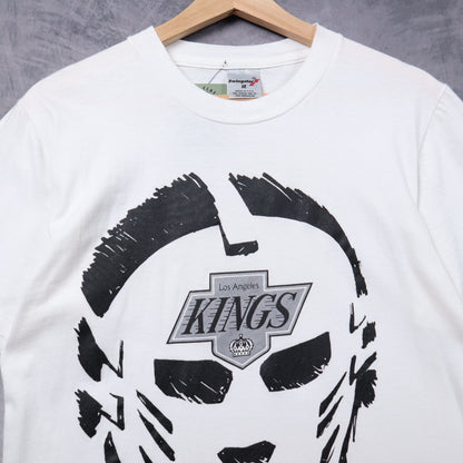 1990 White LA Kings Goalie Mask Shirt 5386