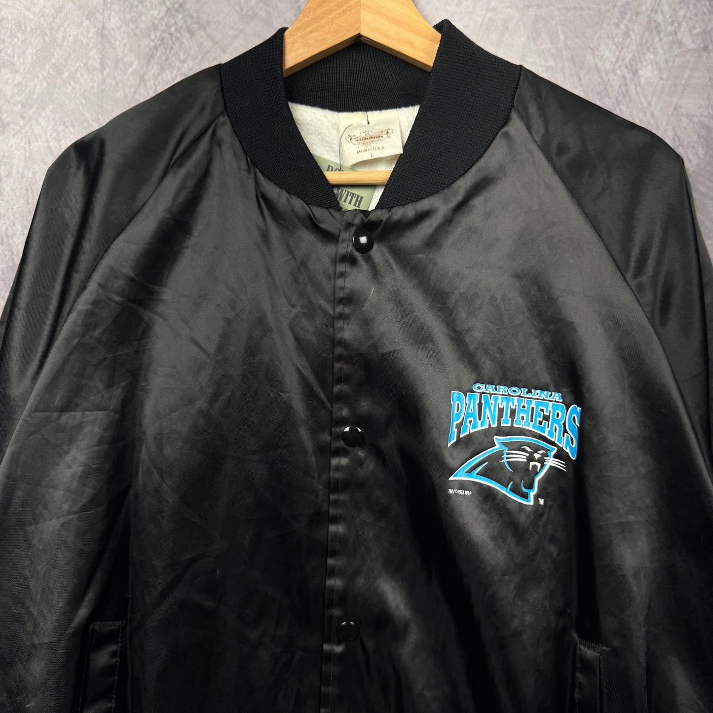 1993 Black Carolina Panthers Satin Jacket 4091