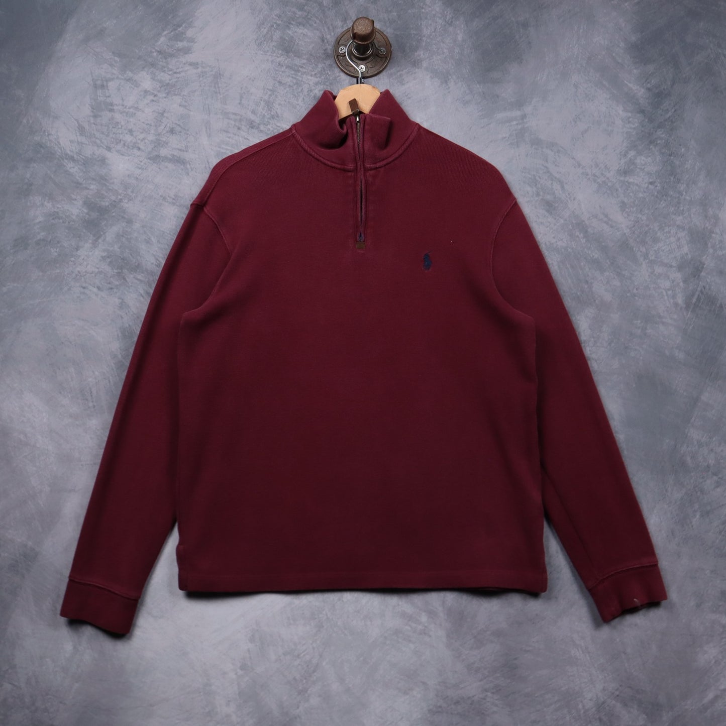 00s Red Polo Ralph Lauren Quarter Zip Sweater 5467