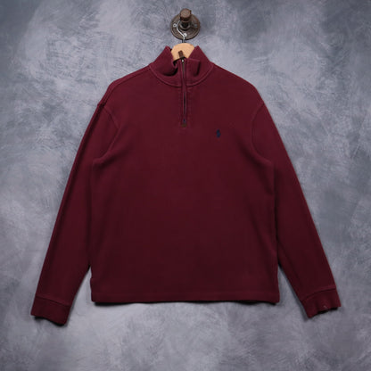 00s Red Polo Ralph Lauren Quarter Zip Sweater 5467