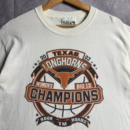 2003 White Texas Longhorns Womens Basketball Big 12 Champions Shirt 4516